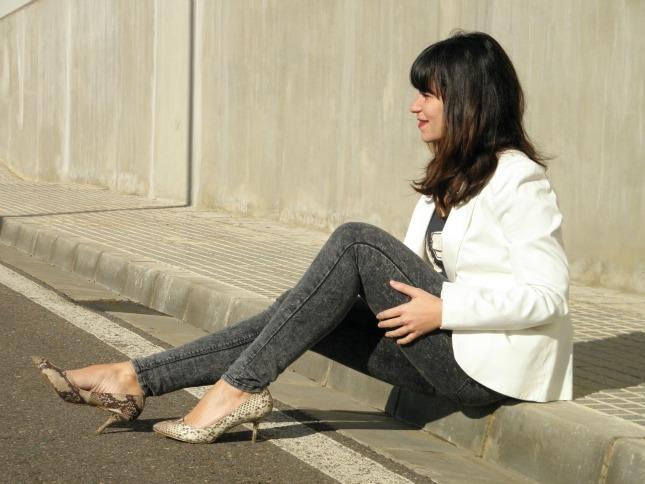 White blazer in winter.