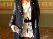 Vestido flecos, abrigo tipo chanel