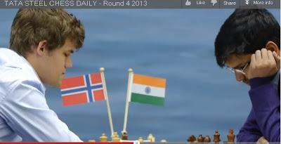 El “recordman (2.861!)” Magnus Carlsen  en el Tata Steel Wijk aan Zee 2013 (IV).