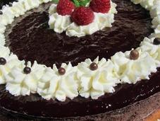 Tarta queso, chocolate frambuesa