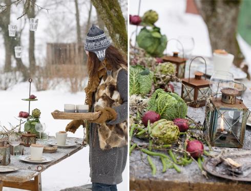 decoracion mesa invierno