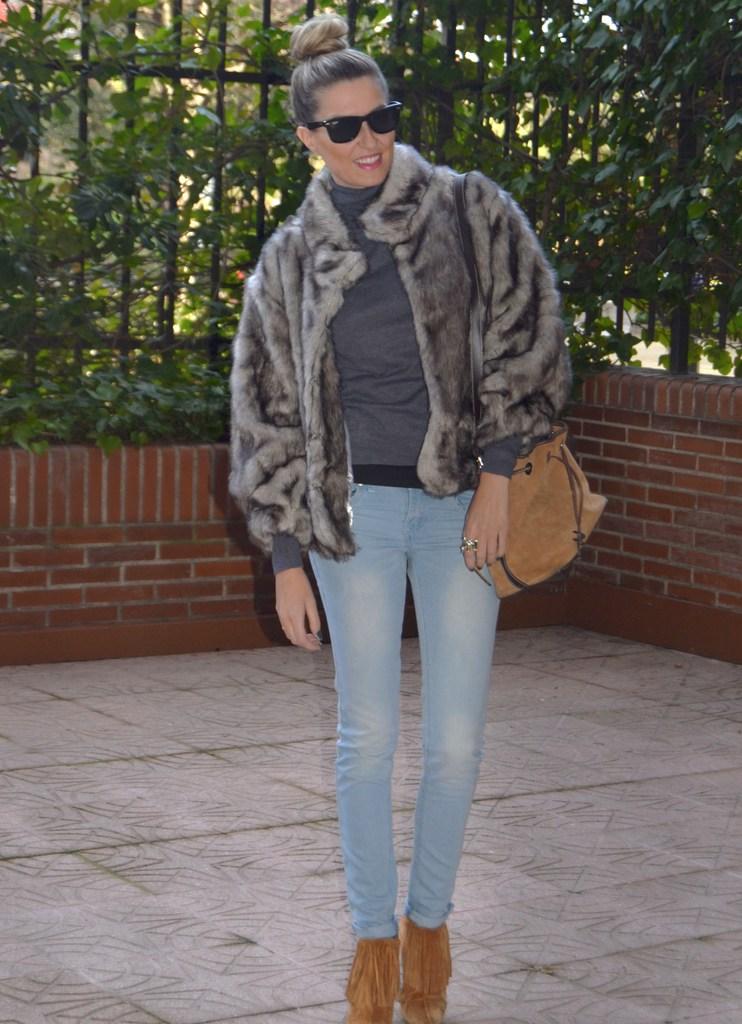 Faux fur vest coat