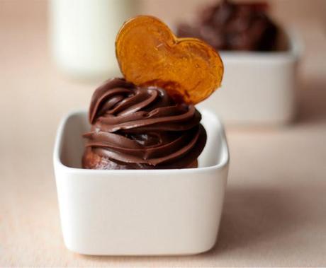 Brownie cupcake de San Valentín