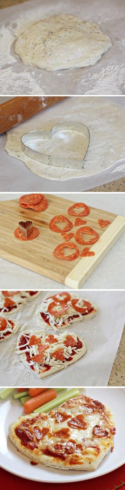 pizza en forma de corazón