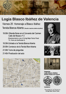 Logia masónica homenajea a Blasco Ibáñez en Valencia