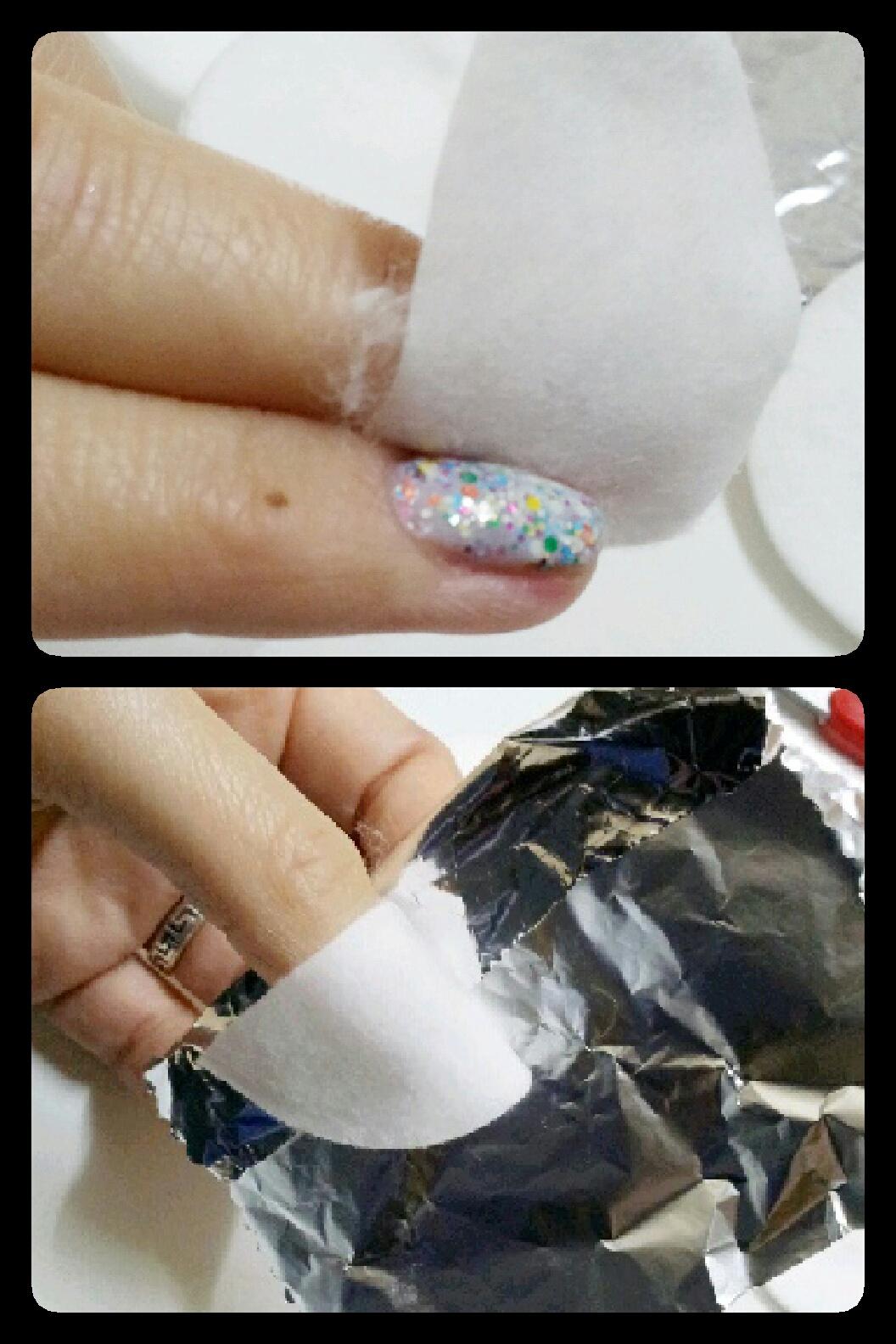 Retirar Laca con glitter