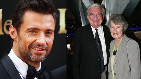 Hugh Jackman, his dad Chris Jackman and step-mother Elizabeth Jackman. foto: Woman's Day