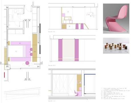 Nueva propuesta para el interiorismo de la vivienda A-cero en Beirut: Planta Primera