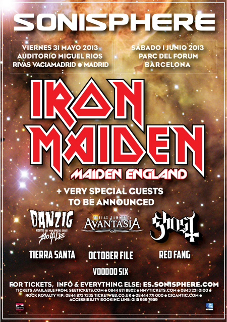 IRON MAIDEN y dos fechas para el Sonisphere Spain 2013