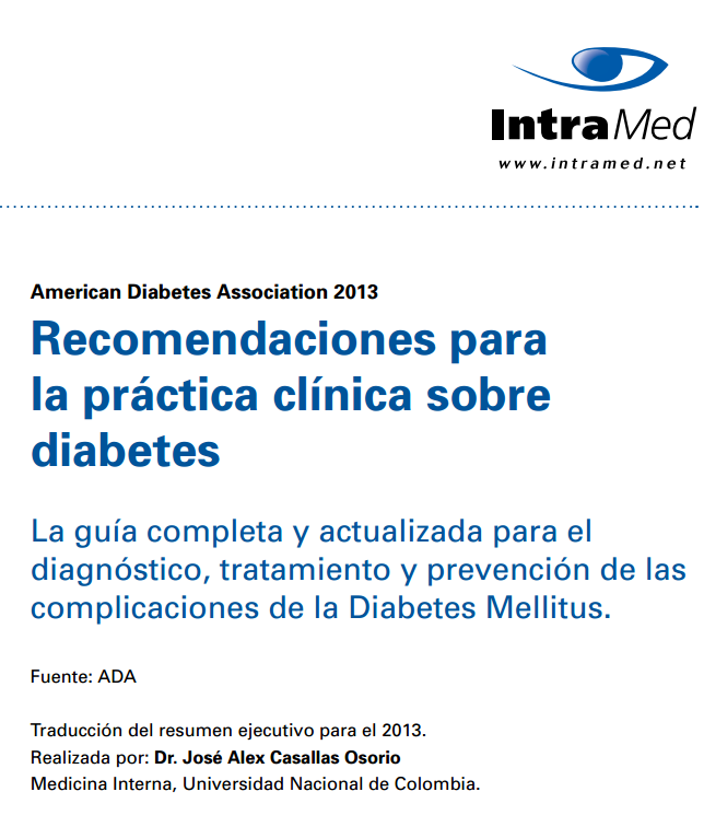 Diabetes 2013 en español: resumen de las recomendaciones de la ADA 2013