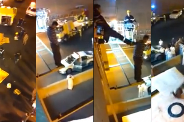 bombero arroja a un suicida