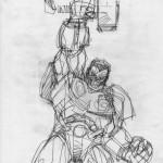 Boceto de Walter Simonson para Indestructible Hulk