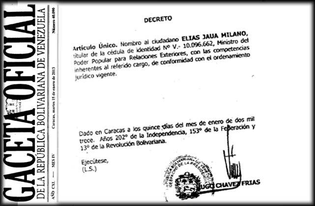 Nombramiento Jaua Firma Chavez Aprenda como Chávez firma de forma digital desde el año 2011