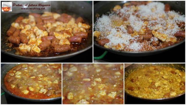 Arroz con chistorra y pollo. Receta de mi cuñada