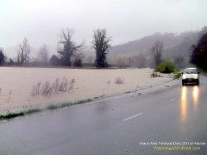 Video Temporal Gong en Asturias enero 2013: Carretera cubierta en Peñaullan Pravia