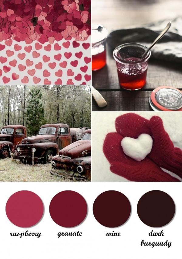 Colour Board. Burgundy Valentine's day