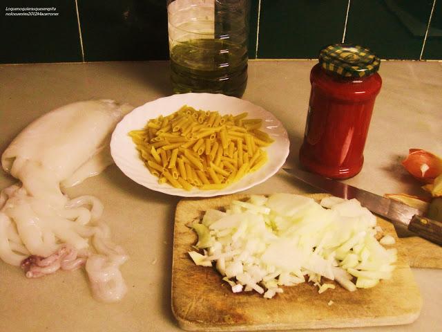 Macarrones con sepia