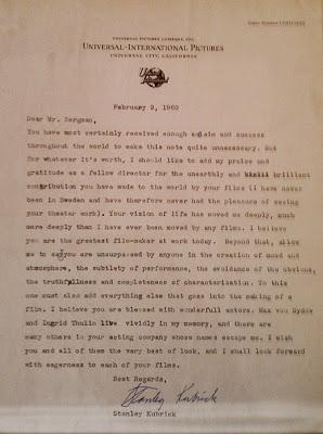Texto 58: Stanley Kubrick a favor de Ingmar Bergman