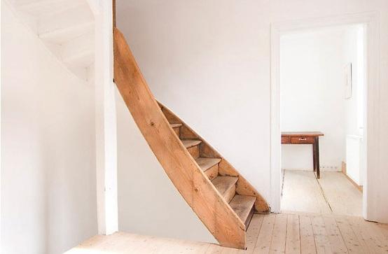 Wooden staircase at German Design Wooden House by architect FFM