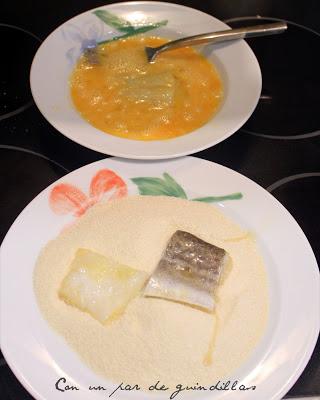 Bacalao rebozado con salsa de limón picante