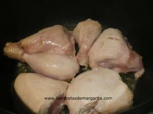 Pollo en pepitoria con salsa de almendras