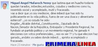 EPIFANIO MAYO RAMIREZ, REPRESENTANTE DEL RESENTIMIENTO SOCIAL Y  EL FRACASO EN LA REGION LIMA???