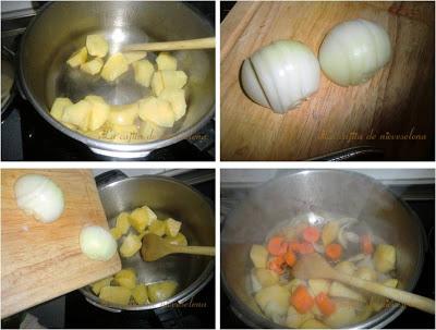 Chupito de lentejas con crujiente de jamón