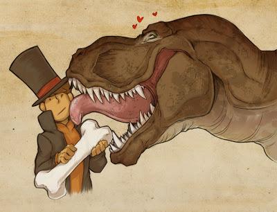 Mezclando al Profesor Layton con un T-Rex