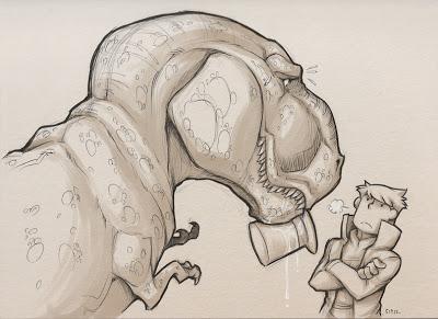 Mezclando al Profesor Layton con un T-Rex