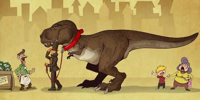 Mezclando al Profesor Layton con un T-Rex