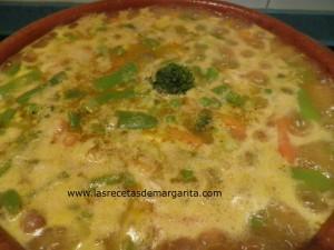 Fideuá con pollo y verduras