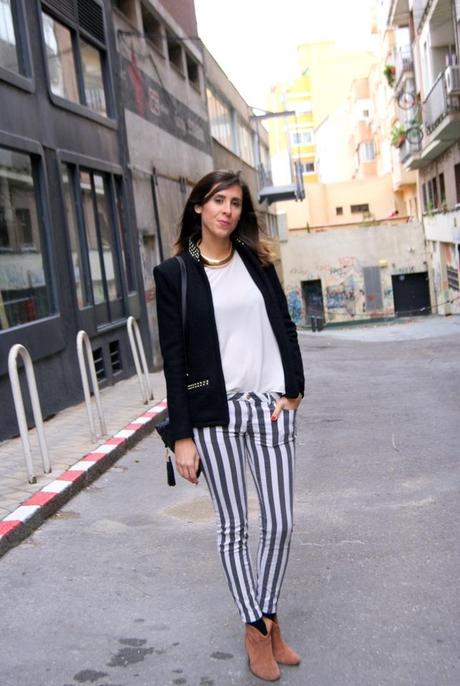 Black & White Striped Pants