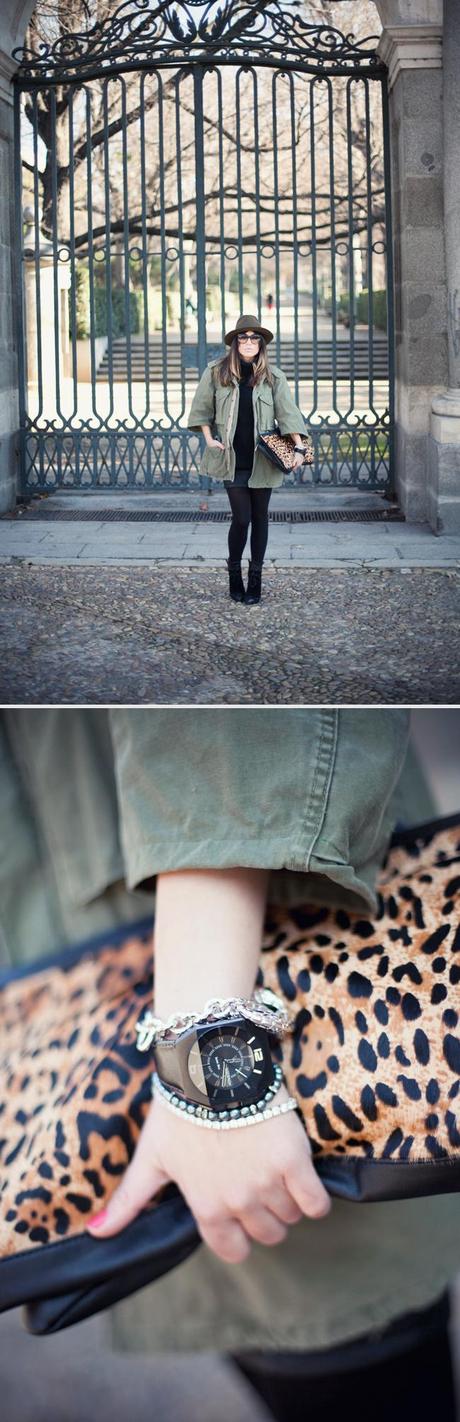 black zipper leather skirt