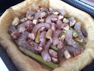 Quiche de espárragos trigueros y castañas