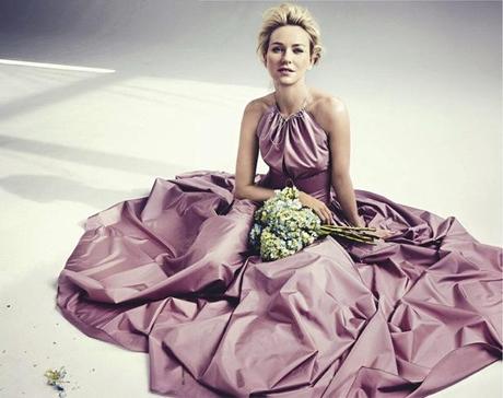 Vogue Australia Model: Naomi Watts Photographer: Will Davidson Styled by: Stevie Dance February 2013 Cover Star Editorial Feminine Gowns Chiffon Pleats Ruffles Beauty Hair Stunning Bloom Glowing Skin Natural Beauty Floral