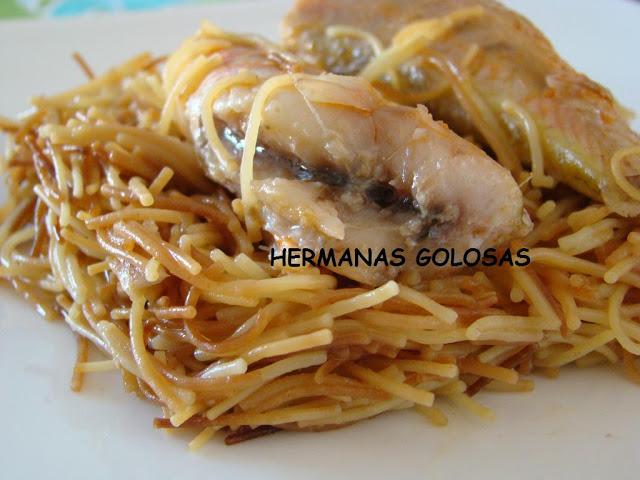 FIDEOS CON SALMONETES