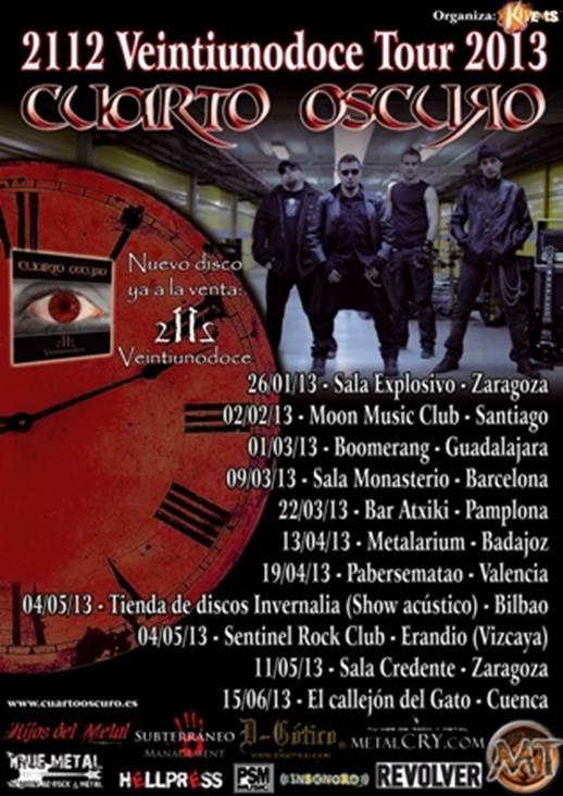 CUARTO OSCURO: FECHAS DE SU GIRA.