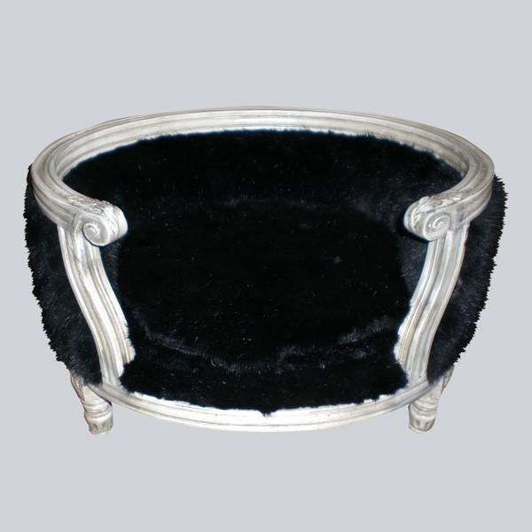 Louis XVI Sofa Dog Bed in Faux Mink