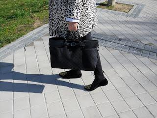 Black and white coat