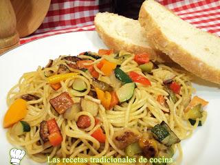 Receta de espaguetis con verduras