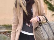 Camel coat with sweatshirt