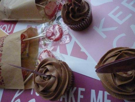 Cupcakes de chocolate para San Valentín
