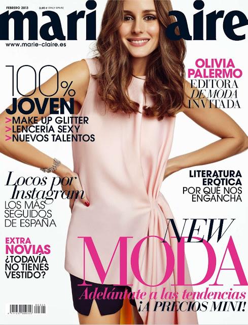 Olivia Palermo para Marie Claire España, Febrero 2013.