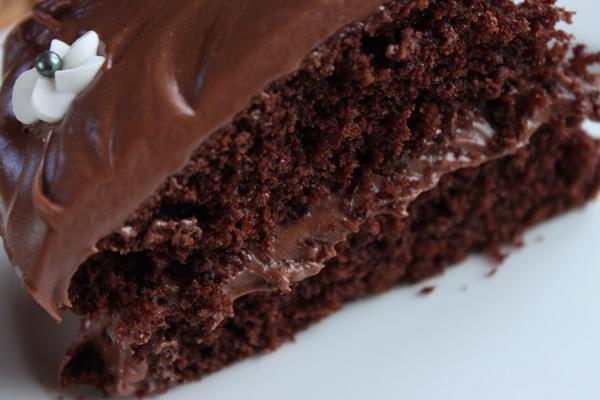 un delicioso trozo de tarta de chocolate