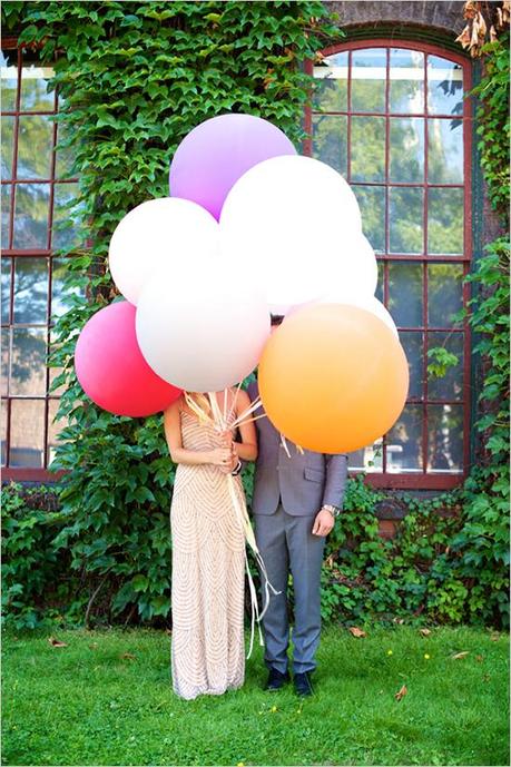 globos en fotos de boda