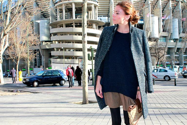 abrigo de espiga azul