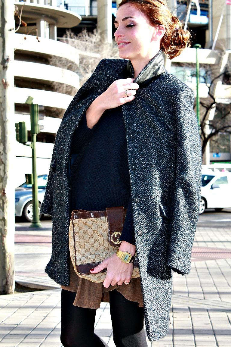 abrigo de espiga azul