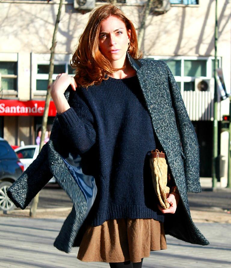 abrigo de espiga azul