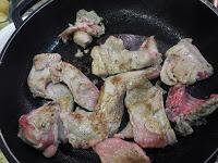 Crema de calabaza con reducción de Módena // Conejo con chocolate