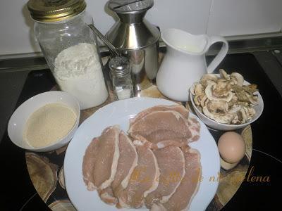 Cinta de lomo a la bechamel de champiñones